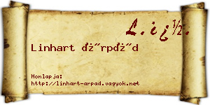 Linhart Árpád névjegykártya